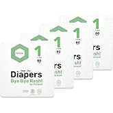 Parasol Clear+Dry Disposable Diapers, RashShield Protection and Leak-Control Fit, Hypoallergenic Diapers, Size 1 (7-14 lbs), 320 Count