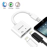 Amorral Headphone Adapter & Splitter, Headphone Jack Audio & Charge Connector Splitter Calling/Charger/Music/Remote Control for iP7/7 plus/8/8 plus/X