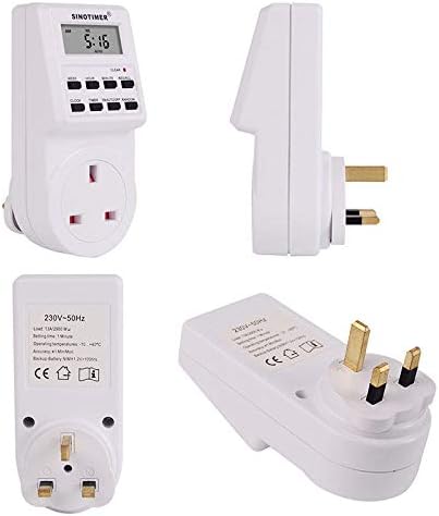 Kitchen Tools & Gadgets Kitchen Timer & Calculator - 2 In 1 Kitchen Timer Switch Socket 7-day Cycle Programmable Digital Display Relay Time Adator Timer Clock Calculator Outlet - UK plug - 1 x T