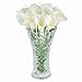 20pcs Calla Lily Bridal Wedding Bouquet Head Latex Real Touch Flower White Flower with Yellow Core