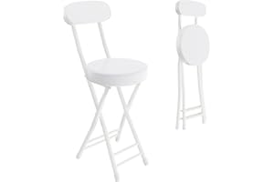 H HOMEWINS Cushioned Padded Folding Stool,23.6-Inch Counter Height Bar Stool,Portable Folding Stool with Handle for Fishing Hiking Gardening Travel BBQ