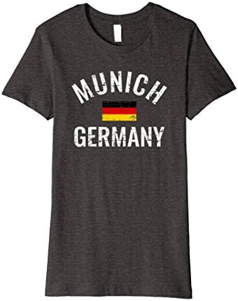 Womens Munich Germany flag grunge tshirt XL Dark Heather