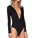 May&Maya Women's Plunging Neckline Bodice (S) Black