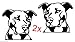 2 Pitbull PIT Bull White Vinyl Decal Stickers for CAR Truck SUV Dog JDM 4x4 MMA Laptop