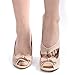 Flammi 3/6 Pairs Women Peep Toe Liner Socks No Show with Nonslip Heel Grip (5-8, 3pairs-beige)