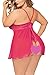 JuicyRose Sexy Open Back Lingerie Plus Size (XL, Rose)