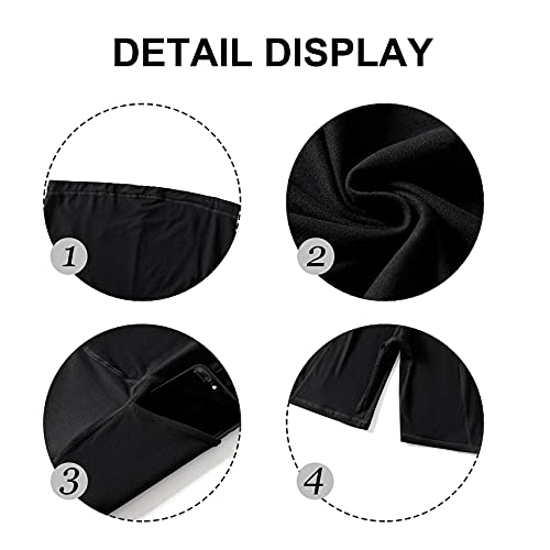 MAZUSPORTS WOMEN’S MATERNITY YOGA SHORTS OVER THE BELLY ACTIVE COMFY BIKER WORKOUT RUNNING ATHLETIC SHORTS SIDE POCKETS (BLACK, XL)
