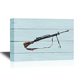 A Gun on Wood Background