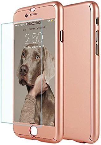 iPhone 6/6S Case, Ultra Thin Exact Slim Fit 360 Degree Full Protection Premium Matte Finish Dual Layer Hard Case with Tempered Glass Screen Protector for iPhone 6/6S