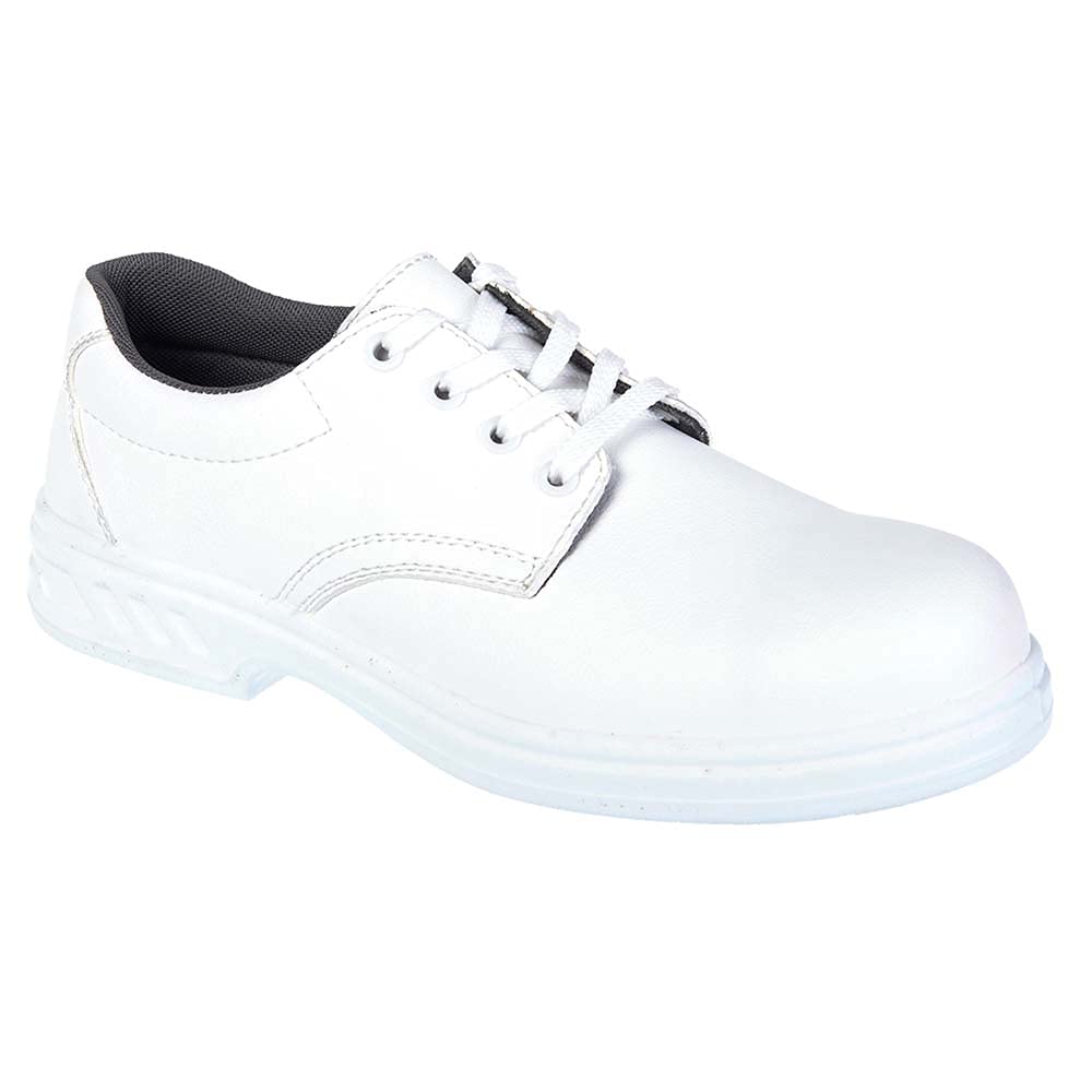 Portwest Steelite Laced Safety Shoe S2, Size: 47, Colour: White, FW80WHR47
