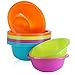 28 Oz Plastic Cereal Bowls, Set of 12 - BPA Free Reusable Colorful Kids Bowls for Cereal, Snack, Soup, Salad, Dessert & Fruit - Shatterproof, Microwave and Dishwasher Safe