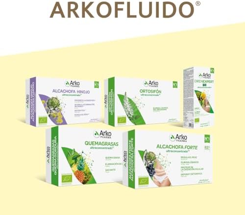Arkofluido Quemagrasa Bio 20 Ampollas, Control de Peso, Saciante, Elimina Líquidos y Toxinas Más Asesoramiento Nutricional, Complemento Alimenticio, 20 Unidad (Paquete de 1)