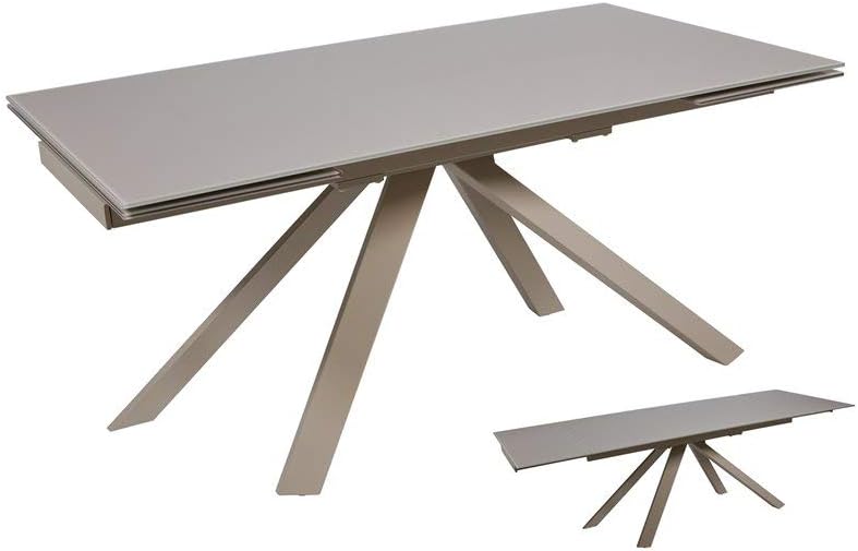 Gray extendable dining table