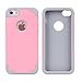 iPhone SE Case, iPhone 5S Case, iPhone 5 Case,Alkax Dual Layer Armor Heavy Duty Hybrid Shockproof Protection Protective Cover Bumper for Apple iPhone SE + 1 Stylus Pen (Pink/Grey)