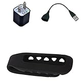 Smaier Colorful Replacement Silicone and Metal Clip Holder for Fitbit One + USB Charging Cable + Wall Charger