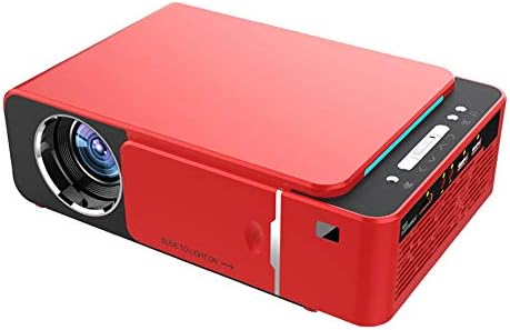 DMDMJY T6 HD Home Video Projector, 1080P LED Projector for Mac/PC/TV/Movies/Games with USB/SD/AV/HDMI/VGA/MHL Input,Red