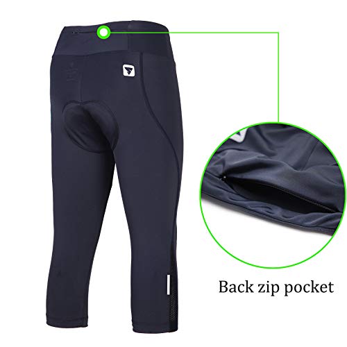 Women's Cycling Pants 3D Padded Bike Compression 3/4 Tights Bicycle