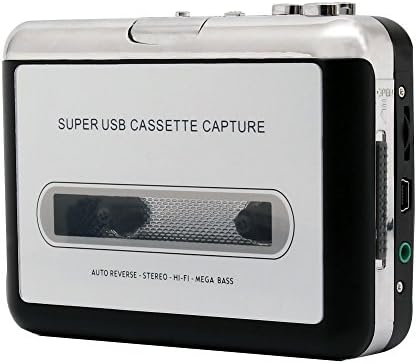 ETvalley Portable Cassette Player Cassette Tape Converter MP3 Player Tape Tape-to-Digital Converter, Converts Tape Format to MP3 Format