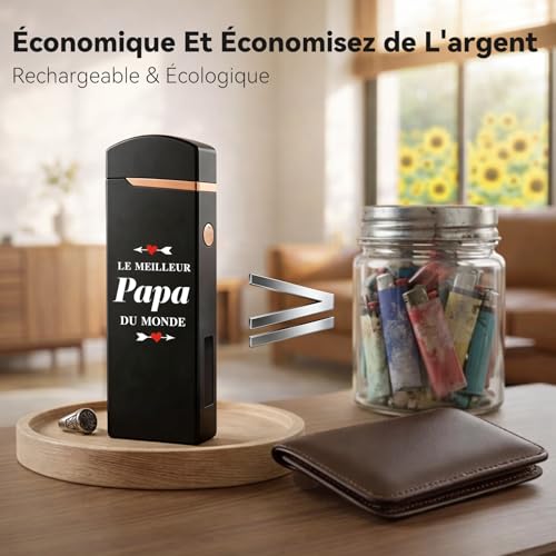 Father's Day Gift, Coquimbo Rechargeable Electric Double Arc Lighter with USB Cable, Long Lasting Windproof Lighter for Candle, Barbecue, Birthday/Christmas Gift Dad
