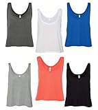Bella Women's Maxine Cropped Fit Flowy Boxy Tank Top Shirt
