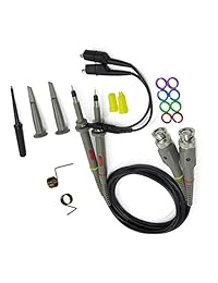 Sondas de osciloscopio 100 MHz con accesorios kit P6100 osciloscopio sonda clip 10: 1 de alta sensibilidad y 1: 1 switchable con mini Alligator y Terreno Lead 600 V DC Lab osciloscopio 2 Pcs eglobaltone