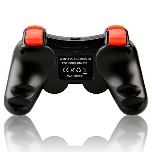 Connyam-Wireless-Controller-for-PS3-Bluetooth-Double-Shock-Sixaxis-Remote-Gamepad-for-Sony-PlayStation-3-PS3-Charging-Cable-and-2-Thumb-Grip-Caps-Included