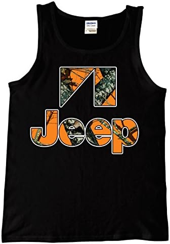 Jeep Orange Camo Logo Tank Top, 2XL Black