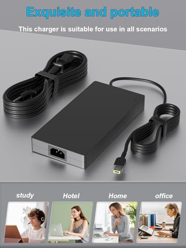 HSXIRQA 230W AC Adapter Charger for Lenovo Legion Slim 5 7 5P C7 S7 Y920 Y740 Y730 Y545 Y540 Y530 R720 Y900 Y910 Y7000 Thinkpad P1 P73 P53 P72 P52 P71 P51 P70 P17 P16 P15 T15g ThinkBook 16p LOQ Laptop