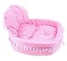Pet Bed Small Coral Fleece Lace Heart-Shapes Princess Cat Dog (Pink)