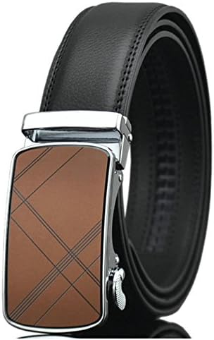 Squeple Men's Genuine Leather Ratchet Dress Belt Black 39-42inch LY1326-1-125