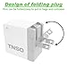 TNSO USB Wall Charger, 4.8A 24W Dual USB Port Qiuck Charger 2-Pack, Foldable Plug AC Adapter Compatible iPhone X /8/7 /7 Plus/ 6S/ 6 Plus, iPad Pro Air/Mini and More