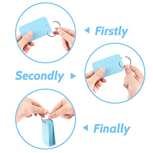 Koogel 1080 Pcs Colored Index Cards, 6 Kinds Colored Notecards Index Cards Flash Cards Blank for School Learning Memory Recipe Cards Children\'s Game