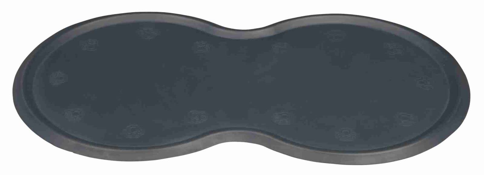 Place mat for food bowls, natural rubber, 45 × 25 cm, dark grey