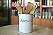Large White Utensil Holder - Kitchen Utensil Crock- To Organize Your Kitchen Gadgets and Cooking Utensils. Big Farmhouse Utensil Kitchenware Holder
