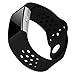 Hanlesi Band for Fitbit Charge 2, Soft Silicone Breathable Fashion Sport Strap for Fit bit Charge2 Replacement Original Accessory Black Wristband with Hole for Girl Boy