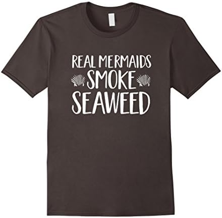 Men's Real Mermaids Smoke Seaweed Shirt Large Asphalt
