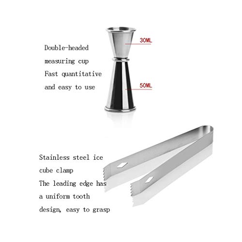 Cocktail Set Premium-Cocktail Shaker Set, 8 Stück Edelstahl Barkeeper Set barsieb Set, Jigger, Bar Spoon & Ausgießer… – Bild 7