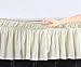 Elegant Comfort Luxury Wrinkle Resistant -Wrap Around Style- Elastic Bed Wrap Ruffled Bed Skirt 16inch Drop, Queen/King, Cream