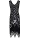 PrettyGuide Women Flapper Dress 1920s Gatsby Art Deco Fringed Sequin Cocktail Dress