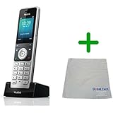 Yealink W56H Cordless IP DECT Phone - for use with Yealink BaseStation W60b, W60p, W41p, RT30 System | Global Teck Microfiber Cloth Included