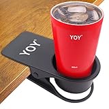 YOY Drinking Home Office Table Desk Side Huge Clip Water Drink Beverage Soda Coffee Mug Holder Cup Saucer Design, Black