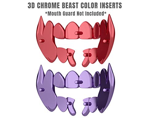 Loudmouth 3D Chrome Beast Blister Pack for Football Mouth Guard (3D Chrome Beast Blister - Red/Purple)