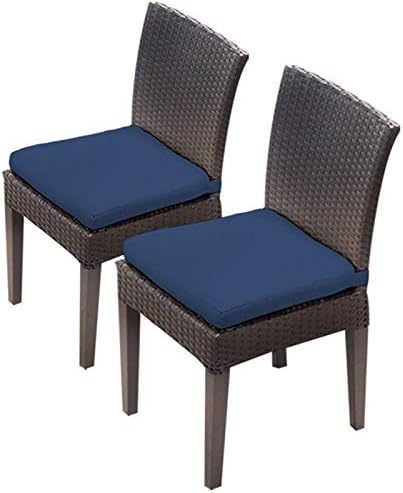 Amazon Com Bowery Hill Patio Dining Side Chair In Navy Set Of 2 Kitchen Dining