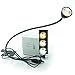 QUANS 5W 3 Colors LED COB Clip on Light Black 19.68 INCH 50 CM Tube Desk Flexible Table Bed Lamp Work Home Design lighting 110V 220V 85-265VAC with US Plug switch on off 500LM (Black)