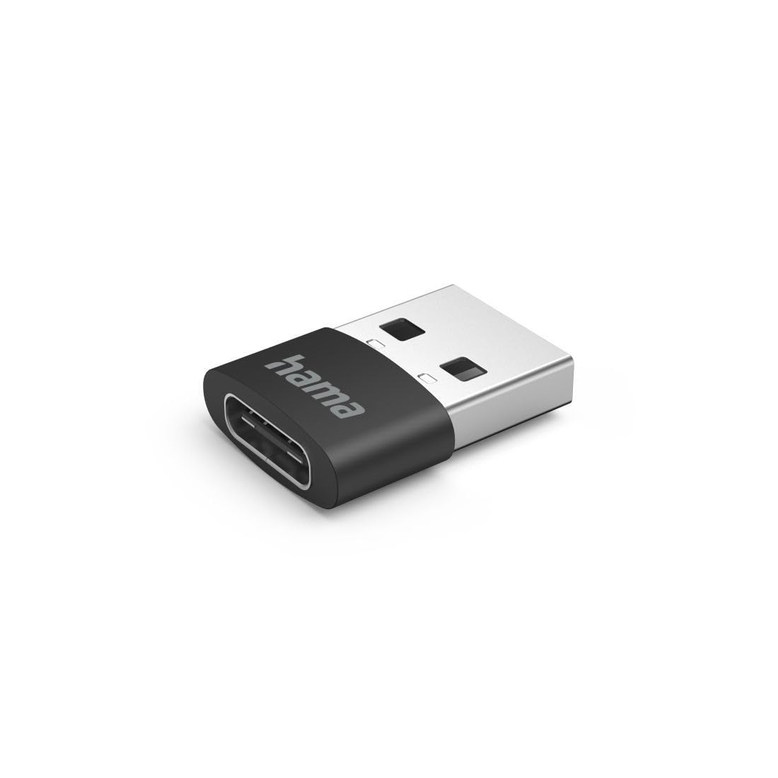 Hama Adapter USB A - USB C (480 Mbps, USB 2.0, Dual Screening, Compatible with Tablets, Phones) black