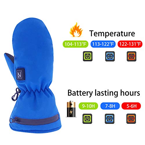 Aroma Season Heated Winter Gloves for Kids, Toddler Warm Waterproof Ski Snow Gloves(S/M, Blue)