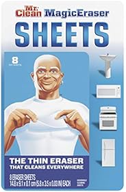 Mr. Clean Magic Eraser Cleaning Sheets, The Power of A Magic Eraser in A Thin, Flexible, Disposable Sheet, 8 C