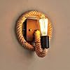 LXHK Henneptouw wandlamp, vintage retro wandlamp, Amerikaans touw industriële lamp, wandlamp vintage landhuis binnen…
