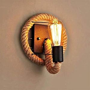 LXHK Henneptouw wandlamp, vintage retro wandlamp, Amerikaans touw industriële lamp, wandlamp vintage landhuis binnen…