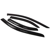 TuningPros WV-510 Window Visor Deflector Rain Guard Dark Smoke 4-pc Set